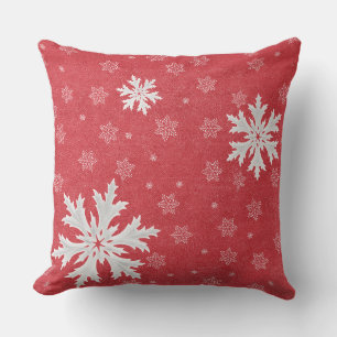 Snowflakes at Christmas Eve Postcard Cushion