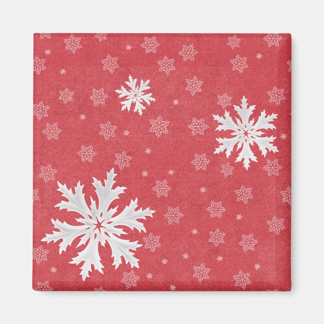 Snowflakes at Christmas Eve Postcard Magnet (Front)