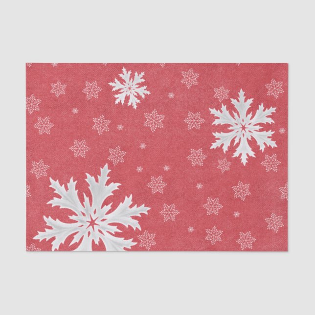 Snowflakes at Christmas Eve Postcard Tissue Paper (Front)