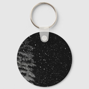 snowflakes at night  unique photograph key ring
