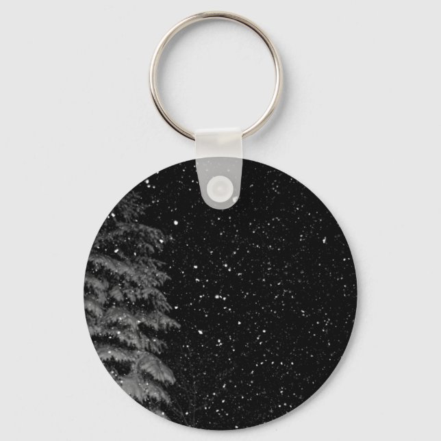snowflakes at night  unique photograph key ring (Front)