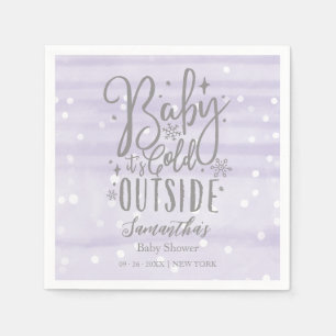 Snowflakes Baby It's Cold Outside Baby Shower Napkin
