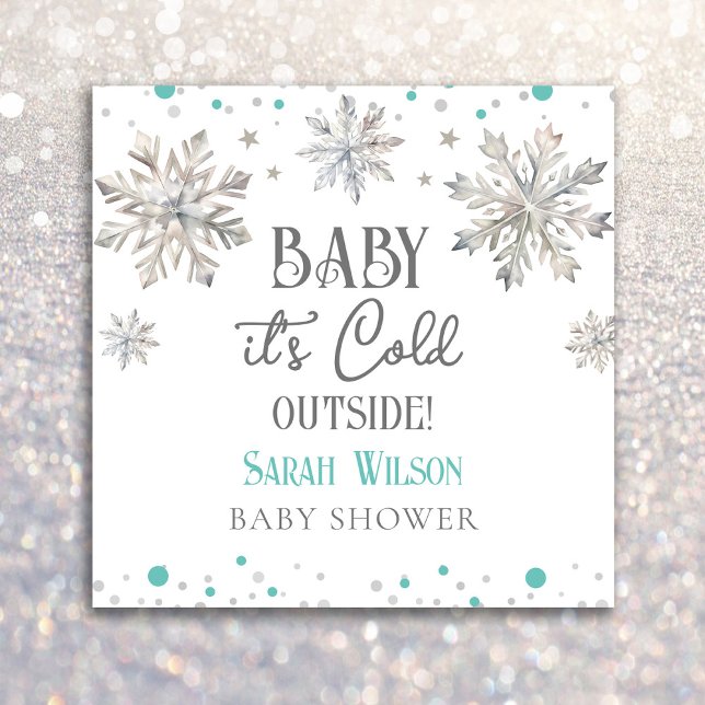 Snowflakes Baby it's cold outside baby shower Napkin (Creator Uploaded)