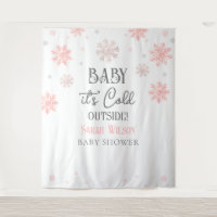 Snowflakes Baby it's cold outside baby shower Pink