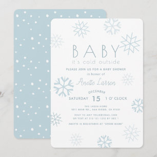 Snowflakes Baby Its Cold Outside Shower Invitation