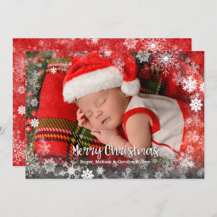 Snowflakes Baby Photo Birth Announcements