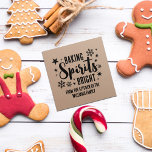 Snowflakes Baking Spirits Bright Christmas Baking Rubber Stamp<br><div class="desc">Baking spirits bright rubber stamp with snowflakes and stars for your Christmas baking. Add from the kitchen of your family name. Christmas baking rubber stamp personalised with your name.</div>