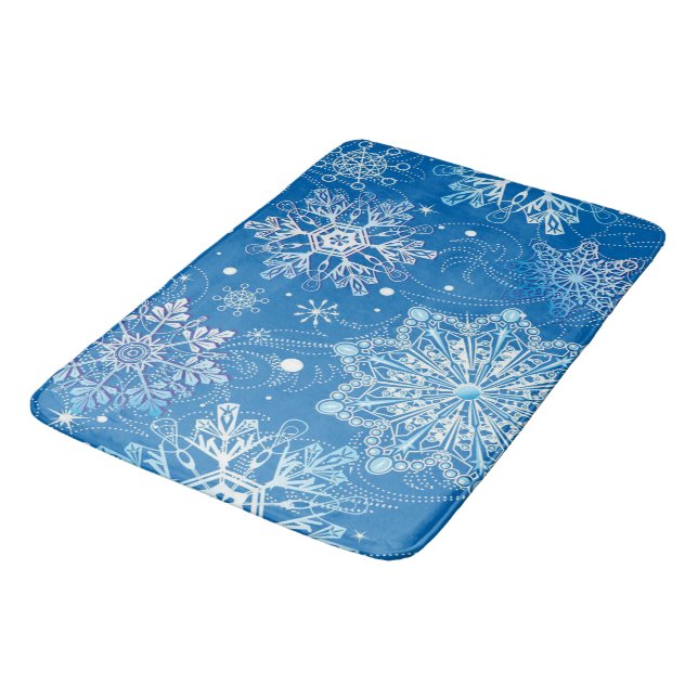 Snowflakes Bath Mat (Angled)