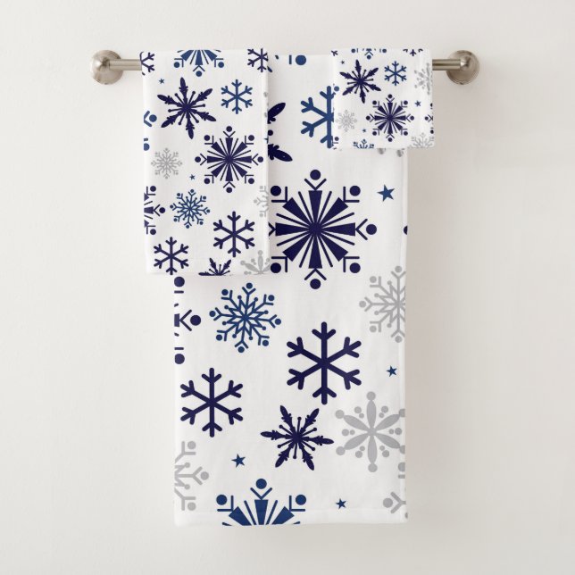 Snowflakes  bath towel set (Insitu)