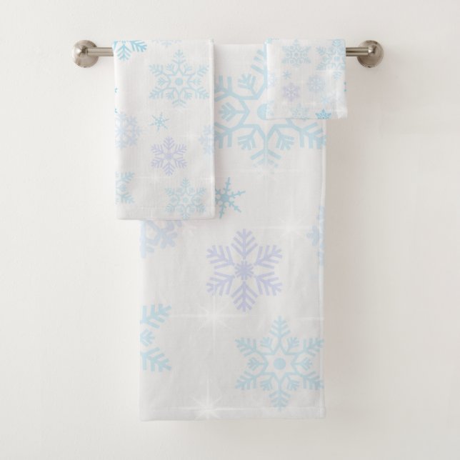 Snowflakes Bath Towel Set (Insitu)