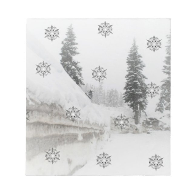 snowflakes black and white notepad (Front)
