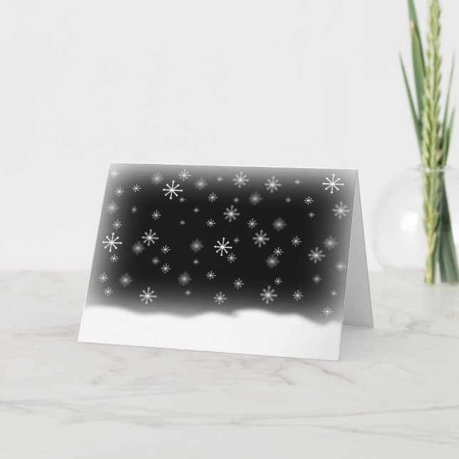 SNOWFLAKES BLACK HOLIDAY CARD (Front)