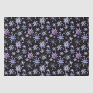 Snowflakes black purple tissue paper