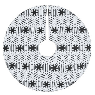 Snowflakes black & white Scandinavian Christmas  Brushed Polyester Tree Skirt