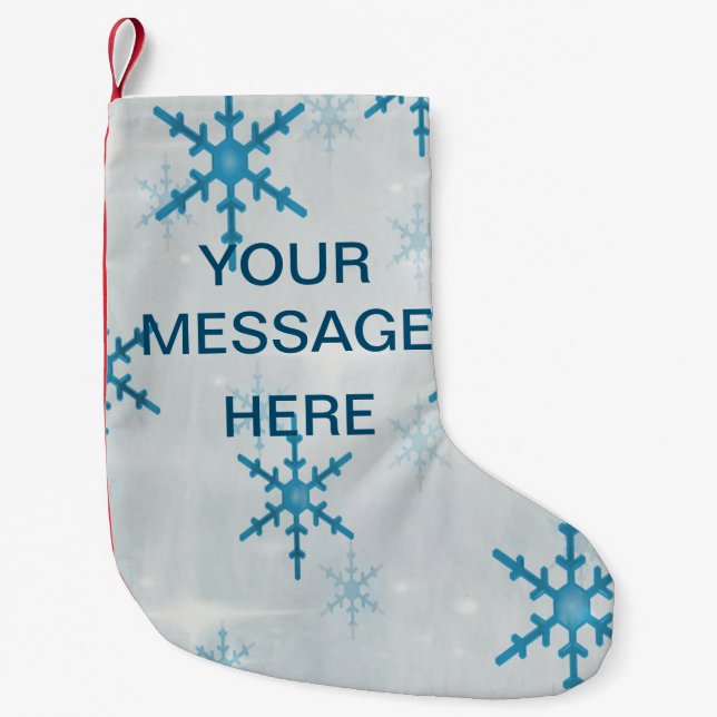 Snowflakes Bling Small Christmas Stocking (Front)