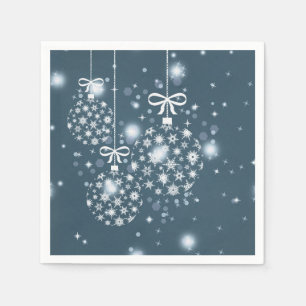 Snowflakes, blue and white, balloons napkin