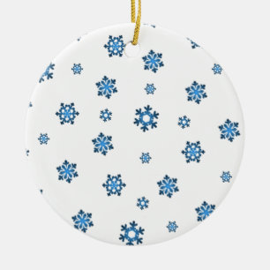 Snowflakes (Blue & Black) Ceramic Ornament