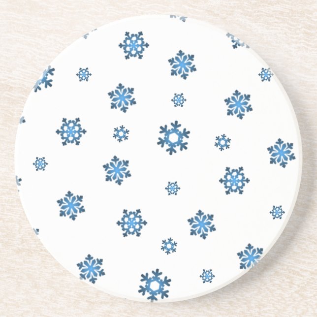 Snowflakes (Blue & Black) Coaster (Front)