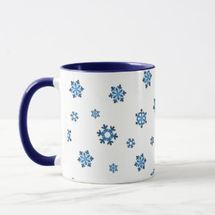 Snowflakes (Blue & Black) Mug