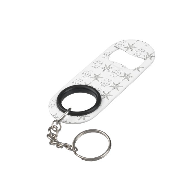 Snowflakes Bottle Opener (Back Angled)