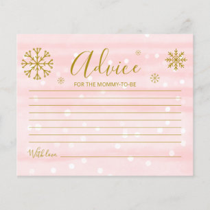 Snowflakes Budget Baby Girl Shower Advice Cards