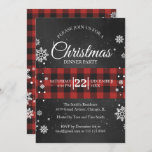 Snowflakes & Buffalo Plaid Christmas Party Invite<br><div class="desc">Red buffalo plaid and snowflakes,  can't get any cosier than that! Personalise with your party information.</div>