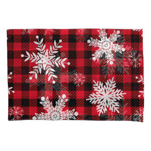 Snowflakes & Buffalo Plaid: Winter Charm Pillowcase
