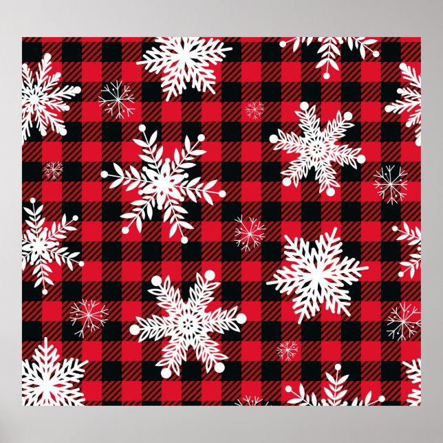 Snowflakes & Buffalo Plaid: Winter Charm Poster (Front)