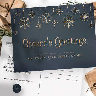 Snowflakes Business Season's Greetings Postcard