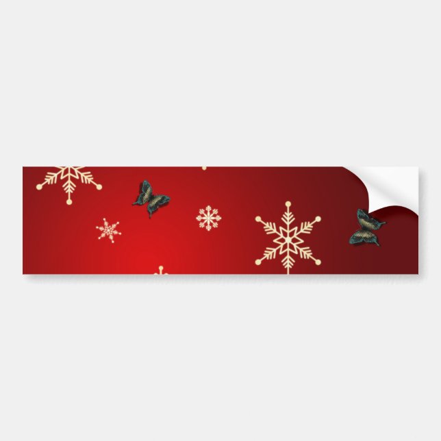 Snowflakes & Butterflies Bumper Sticker (Front)