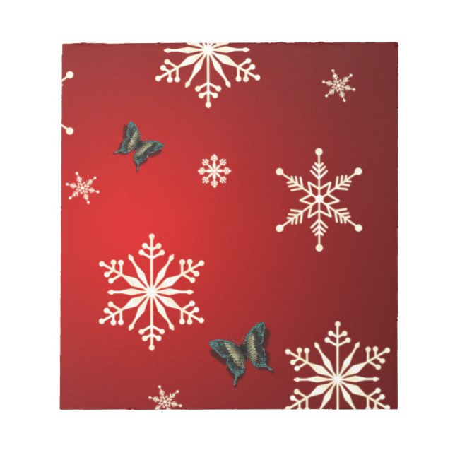 Snowflakes & Butterflies Notepad (Front)
