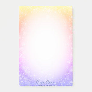 Snowflakes & Calligraphy on Pastel Colour Gradient Post-it Notes