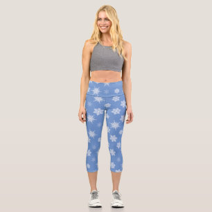 Snowflakes Capri Leggings