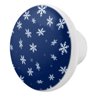 Snowflakes Ceramic Knob