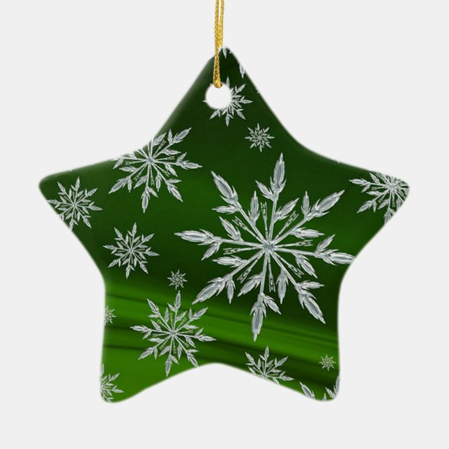 Snowflakes Ceramic Ornament (Front)