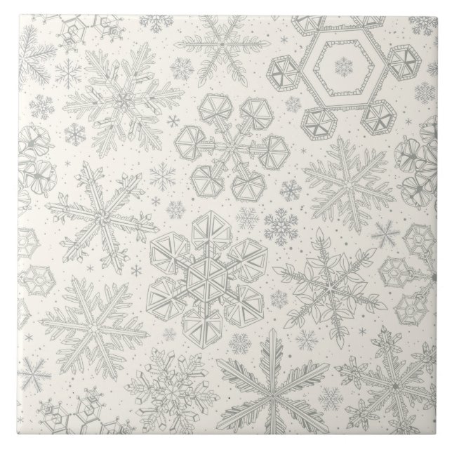 Snowflakes Ceramic Tile (Front)