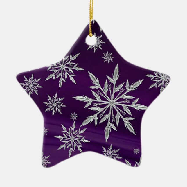 Snowflakes Ceramic Tree Decoration (Front)