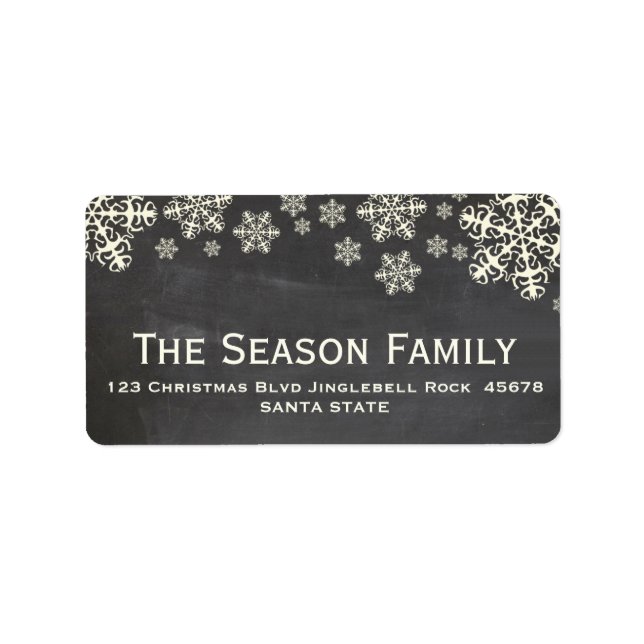Snowflakes chalkboard address label (Front)