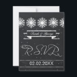 snowflakes chalkboard winter wedding RSVP<br><div class="desc">snowflakes chalkboard winter wedding RSVP. Matching products also available</div>