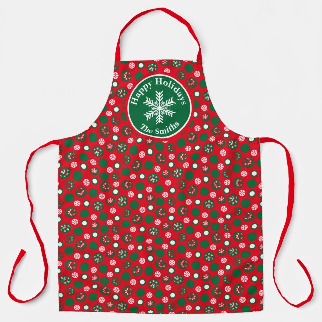 Snowflakes Christmas Apron (Front)