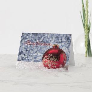 Snowflakes,Christmas Ball Company Greeting Holiday Card