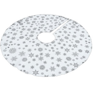 Snowflakes Christmas Brushed Polyester Tree Skirt