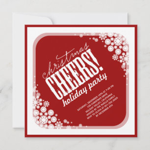 Snowflakes Christmas Cheers Classic Holiday Party  Invitation