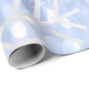 Snowflakes Christmas Holiday Blue Pastel Glitter Wrapping Paper
