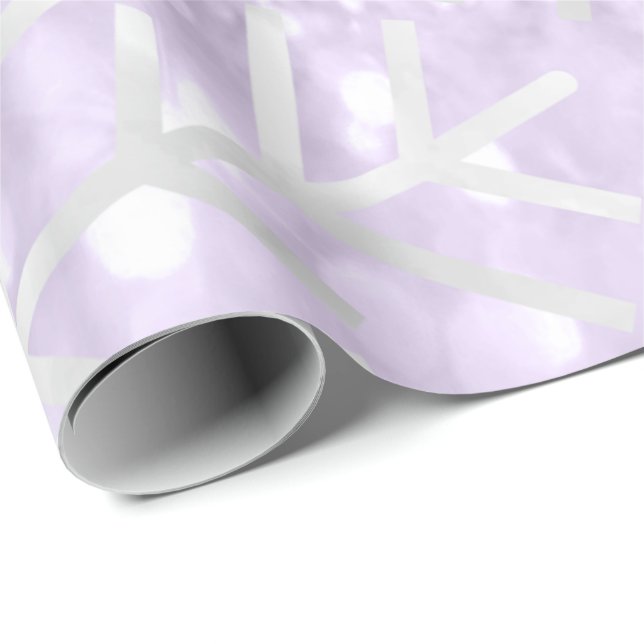 Snowflakes Christmas Holiday Grey Purple Glitter Wrapping Paper (Roll Corner)