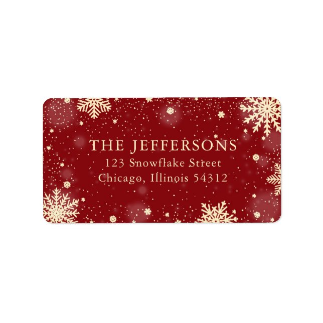 Snowflakes Christmas / Holiday Return Address  Label (Front)