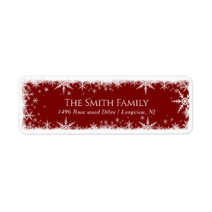 Snowflakes Christmas Holiday Return Adrress Return Address Label