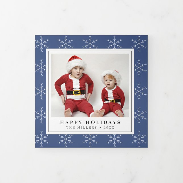 Snowflakes Christmas Holiday Trifold Photo Card (Cover)
