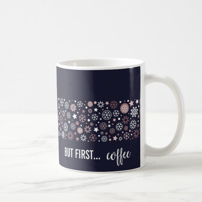 Snowflakes Christmas Holidays Decor Coffee Mug (Right)