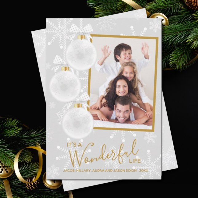 Snowflakes Christmas Photo Holiday Card (Creator Uploaded)